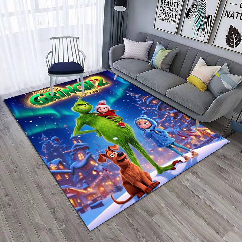 Christmas Gift Comedy Movie How the Grinch Stole Christmas carpet home living room decoration table and chairs anti slip door mat carpet A16