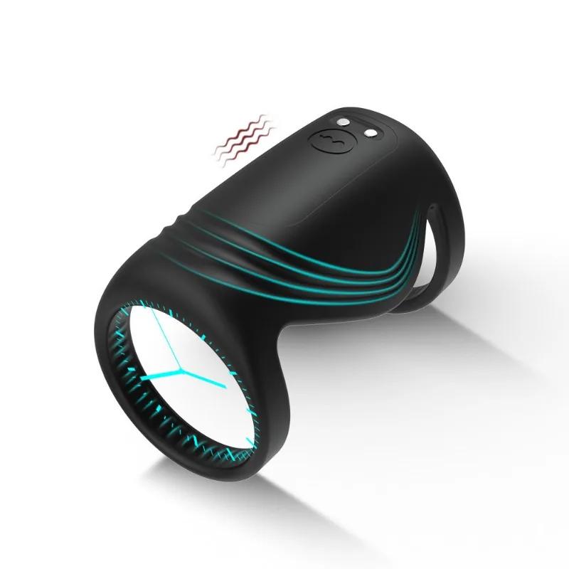 Wearable Sleeve for Penis Cock Ring Vibrator Sex Toys for Adults Vibrating Rings Penis Delay Trainer Stimulator Men Sexy Toys