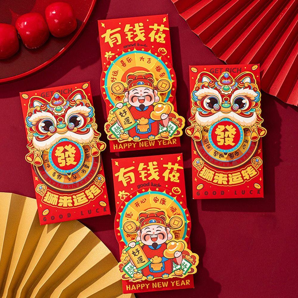 2pcs Chinese Style 2026 Horse Year Red Envelope Rotating Money Packet Spring Festival