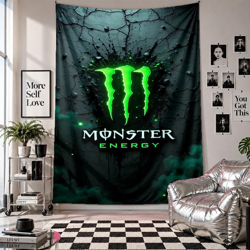 Wall TapestryMonster Energy Art Hanging Cloth Decorative Background Cover for Room Decoration