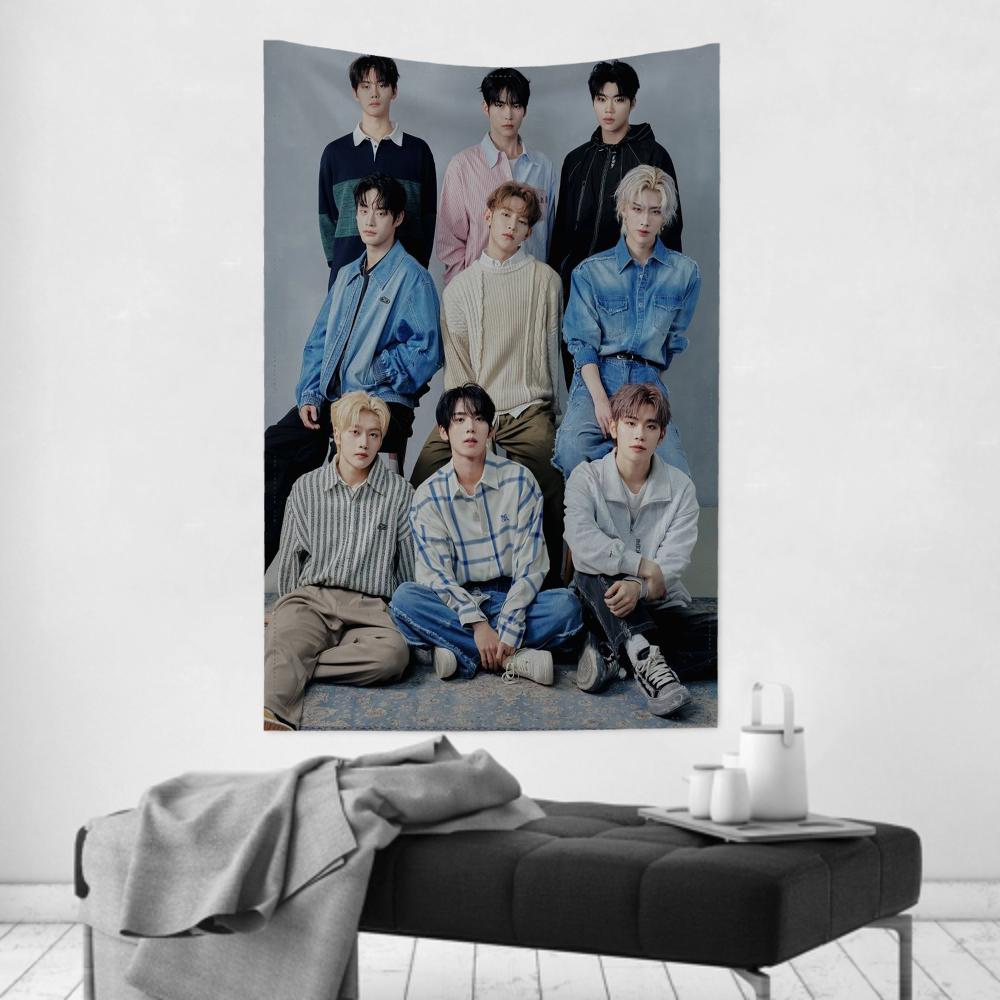 Boy Band Singer Tapestry Room Decor ZZEROBASEONE Wall Cloth Party Hanging Background Room Decor Baby Room