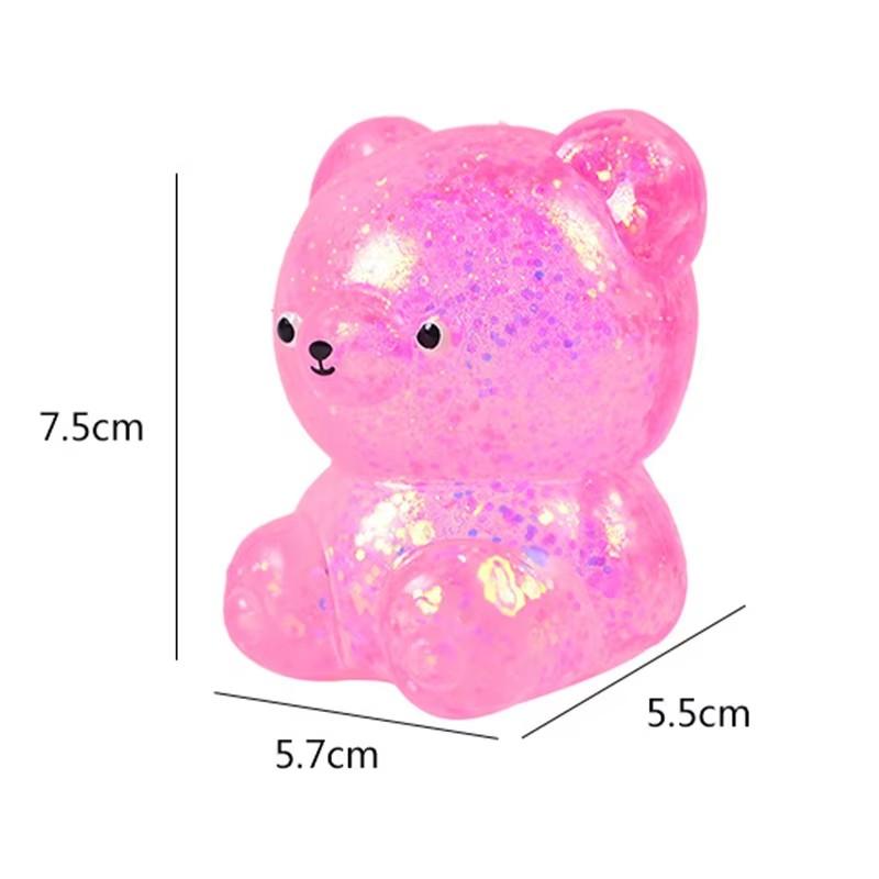 1Pcs Random Glitter Gummy Bear Needoh Small Cute Animal Anti Stress Splat Decompressions Vent Squeeze Toy Bear Prop