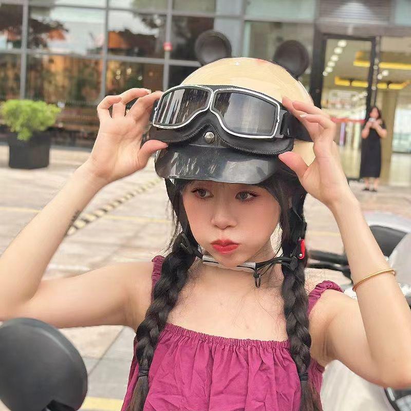 Certified Lightweight Universal Half Helmet for Electric Vehicles – Stylish, Retro, All-Season Safety Helmet
