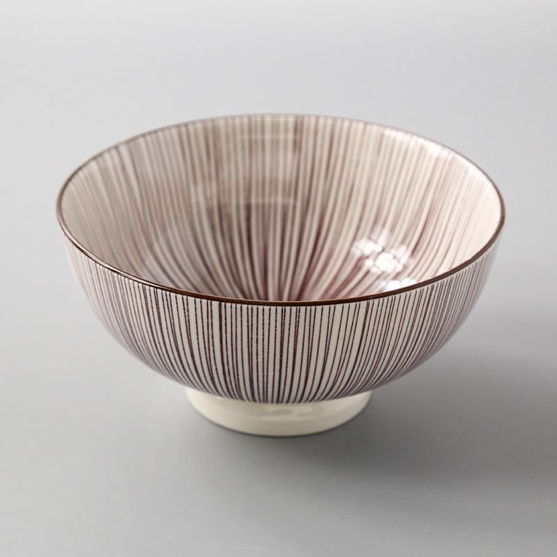Japanese 6 Inch Noodle Bowl Ceramic Underglaze High Foot Salad Bowl for Home Ramen