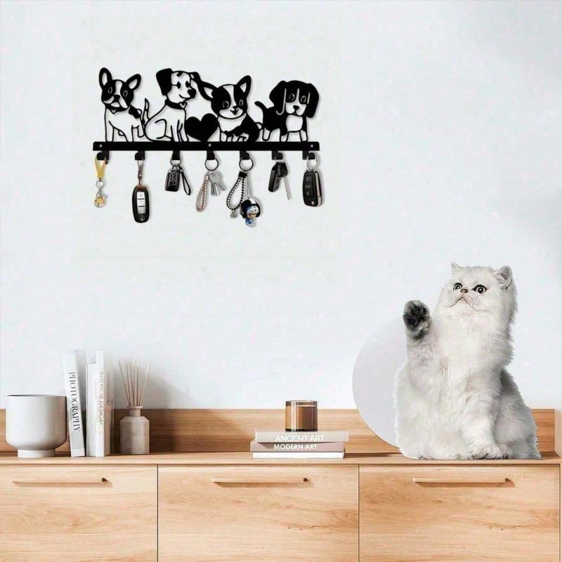 Vintage Metal Dog Wall Decor Waterproof Peel Stick Removable Art Cute Pet Lover Gift