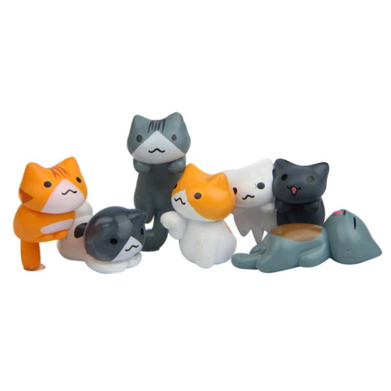

6Pcs/Set Simple Cute Lazy Cats Figurines Cartoon Design Micro Landscape Creative Kitten Shape Miniatures