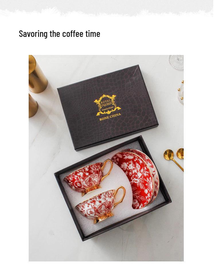 Europäische Leichte Luxus Rose Elegante Knochenporzellan Kaffeetassen - Nischen Ins Stil