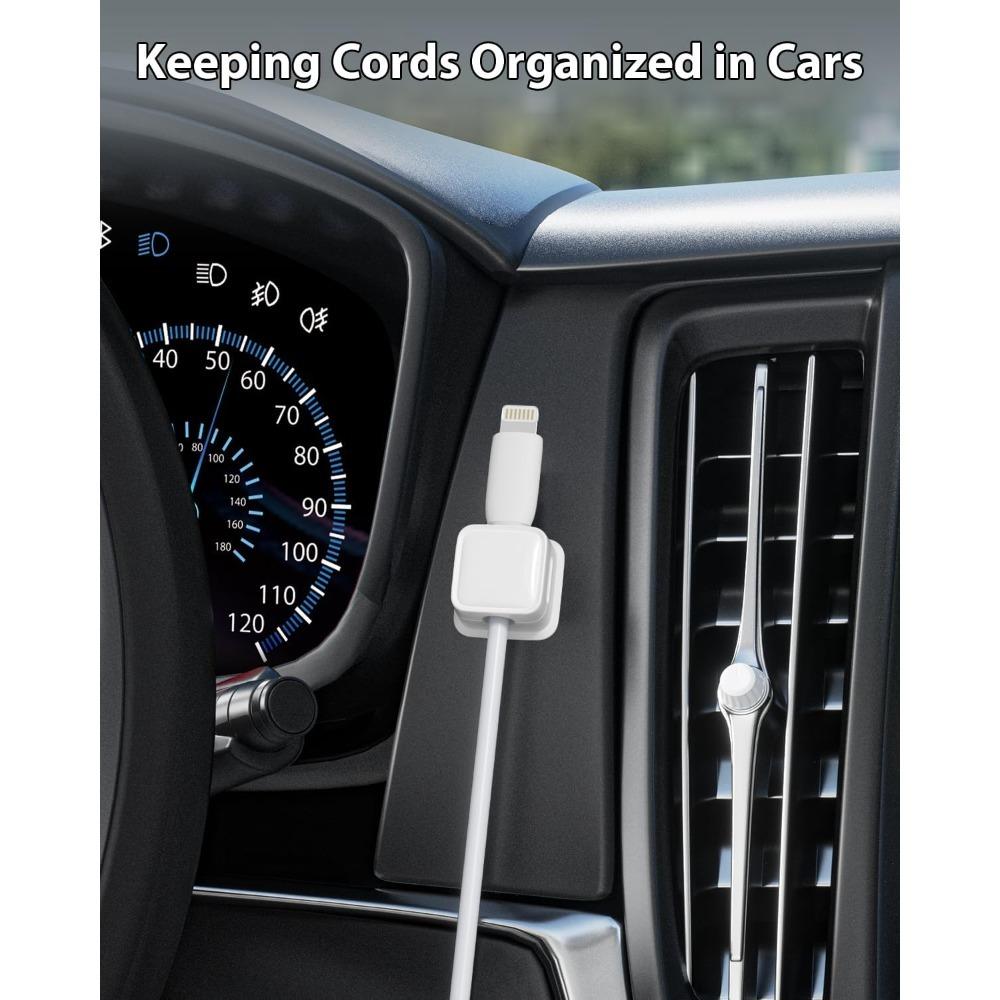 Magnetický držák Silné lepidlo, snadno se otevírá. Uspořádá nabíjecí kabely k telefonu úhledně. Pro domov, kancelář, auto, stůl, noční stolek.