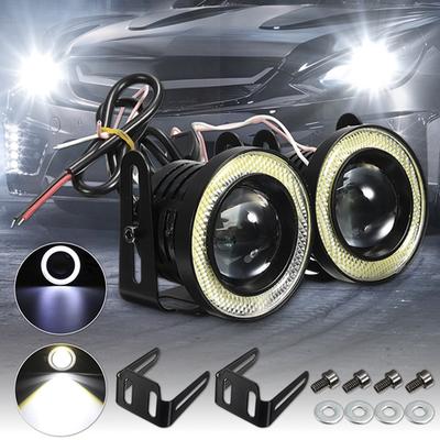Car LED Fog Light with Blue Angel Eyes -  1pc.
