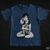 Leon The Professional Graphic T Shirt Mathilda Hold Gun Rabbit Doll Vintage Photo Print Short Sleeve Crew Neck Unisex Cult Movie Streetwear Tops Tees