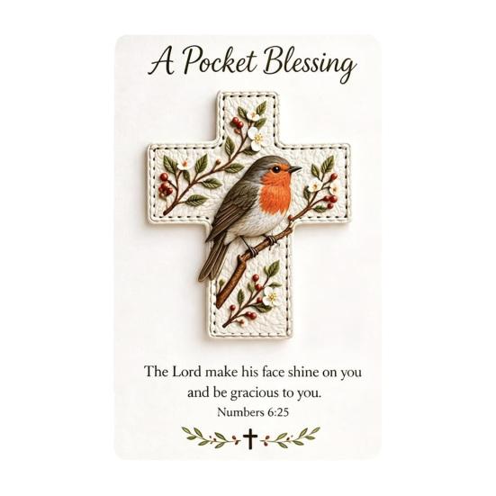 

Handmade 3D Bird Pocket Blessing Card Bird-Themed Acrylic Blessing Ornament with Scripture Card Religious Inspirational Gift for Christian A