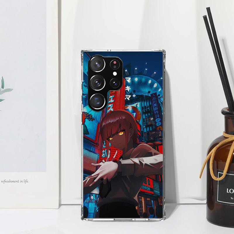 Chainsaw Makima Power Phone Case For Samsung Galaxy S25 S24 S23 S22 Ultra S21 FE S20 Plus S10 + S10E Art Fundas Back Cover S24 S
