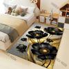 Beautiful Golden Flowers Carpet for Living Room Bedroom Bedside Floor Mat Sofa Table Area Rugs Home Decor Large Size