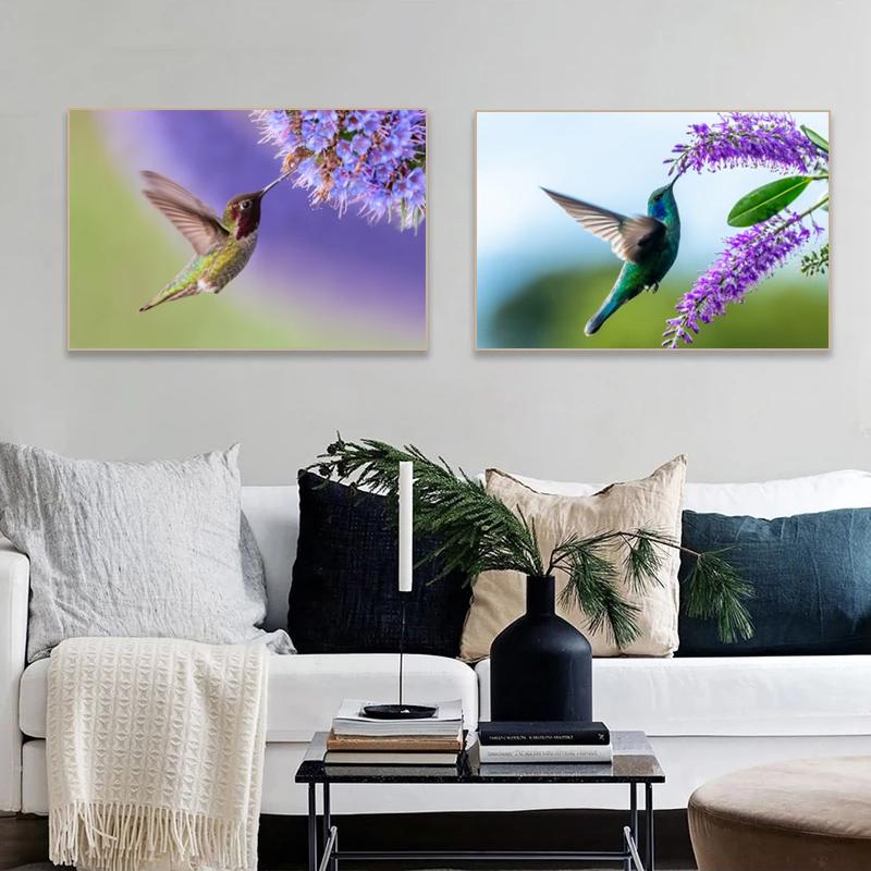 Hummingbirds Posters and Prints Canvas Painting Bird Animal Cuadros Wall Art Pictures for Living Room Modern Home Decor No Frame