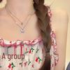 Double-Layer Butterfly Rhinestone Necklace - Women's Individual Clavicle Chain Jewelry