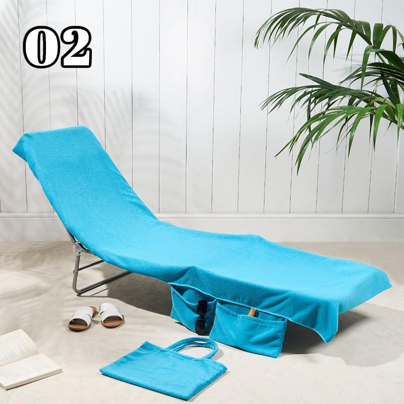 1PC Microfiber Beach Chair Cover Lounge Towel Cover Quick-drying Beach Towel Outdoor Towel with Pocket For Pool Hotel Garden