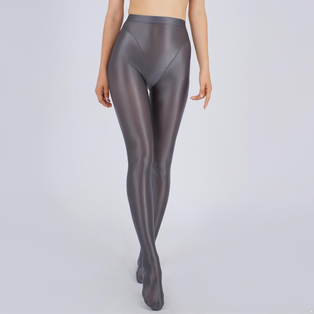 Womens Wet Look Glossy Leggings Elastic Waistband Footed Design Slim Fit Tights Nightclub Dancewear