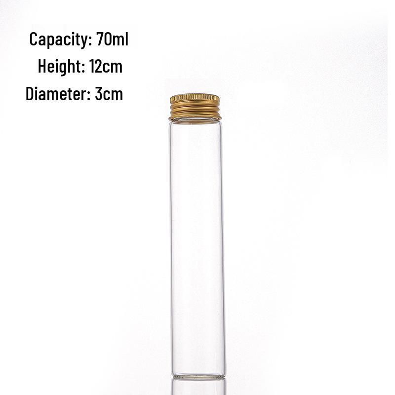 Gold Aluminum Cap 30mm Screw High Transparency Glass Bottle for Reagent, Medicine, Powder, or Agarwood Display