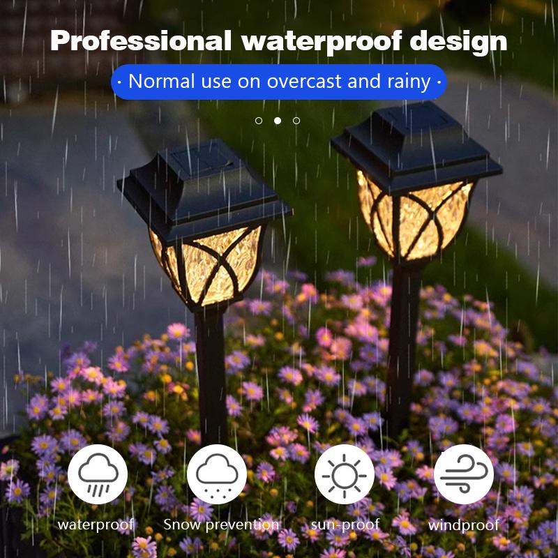 2-8 pack Solar LED Courtyard Lamp Outdoor Waterproof Lawn Lights Solar Landscape Channel Light Corridor Garden Decoration Light