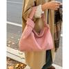 Vintage matte handbag underarm bag women's winter new casual shoulder tote bag suede messenger bag