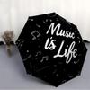 1pc Music, Life Automatic Folding Umbrella - Portable Collapsible, 8-Rib Durable Frame, Perfect for Outdoor Use,  yy251218117