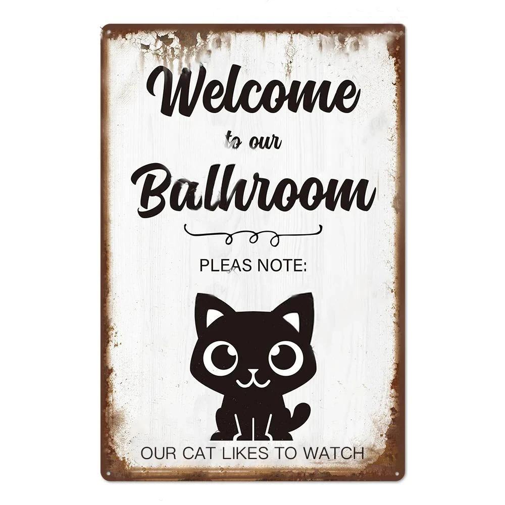 Vintage Tin Sign Bathroom Poster Decoration Bathroom Vintage Metal Plate Wall Art Bathroom Decoration Wall Painting Aesthetics
