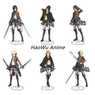 Anime Attack On Titan Akrilik Çift Taraflı Standlar Modeli Şekil Eren Jaeger Ackerman Hange Zoe Masa Üstü Süslemeleri Ayakta
