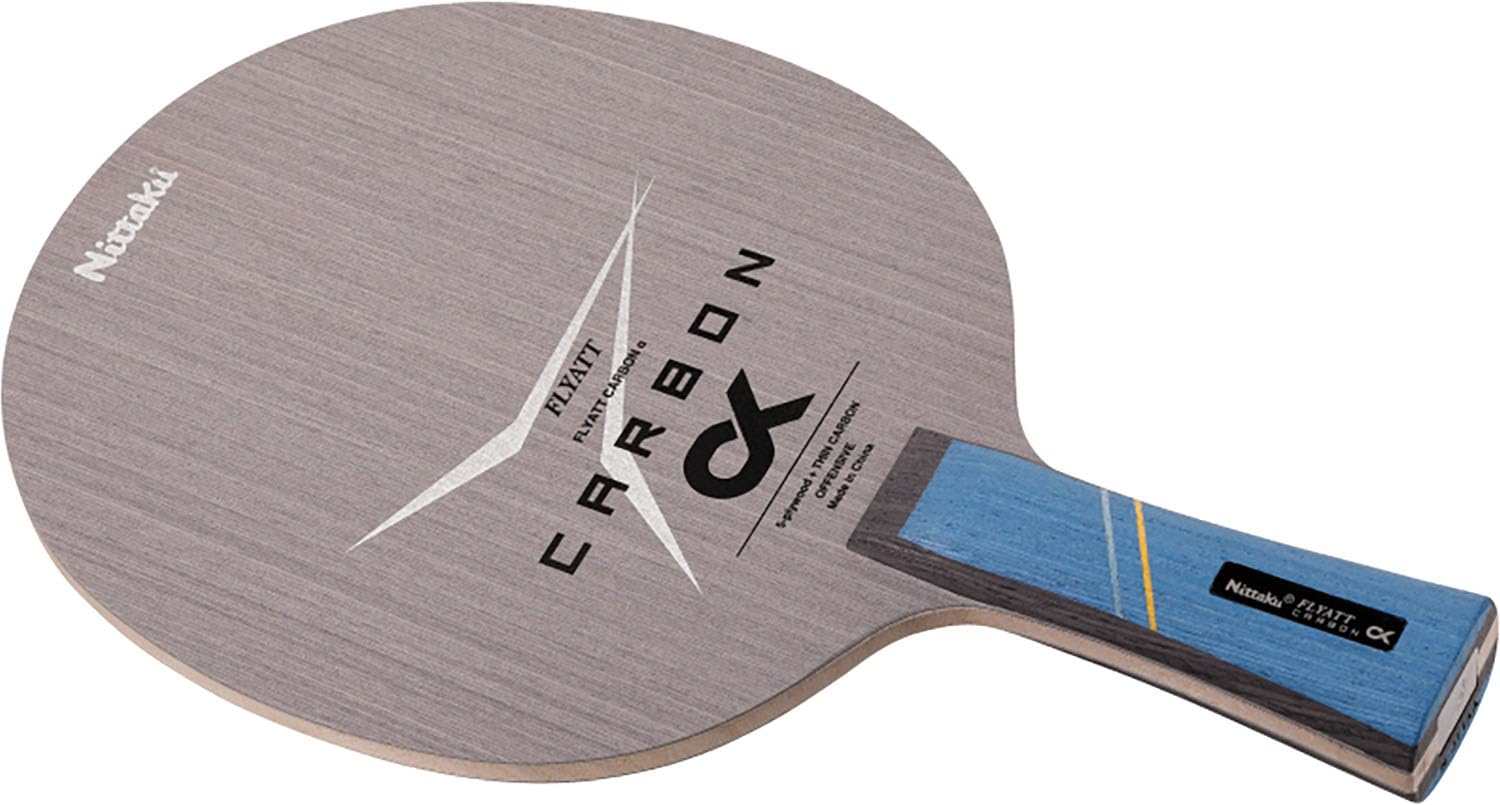 Nittaku Table Tennis Racket Flyatt Carbon wood outer FL NC0517 , 5-ply + 2-ply type, ultra-thin carbon, offensive, lightweight, (flared)