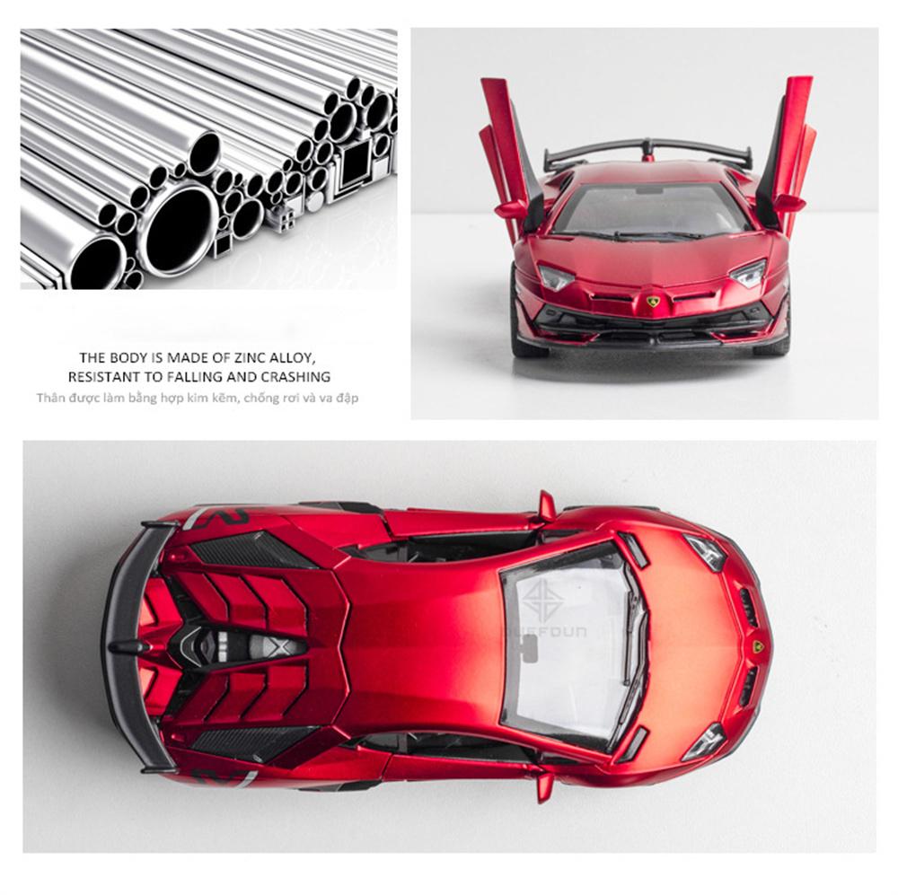 1:32-skala Aventador SVJ Diecast Legering bilmodell, Diecasts Lekebiler Bilmodell med lydlys Collection Leker for barn Gave