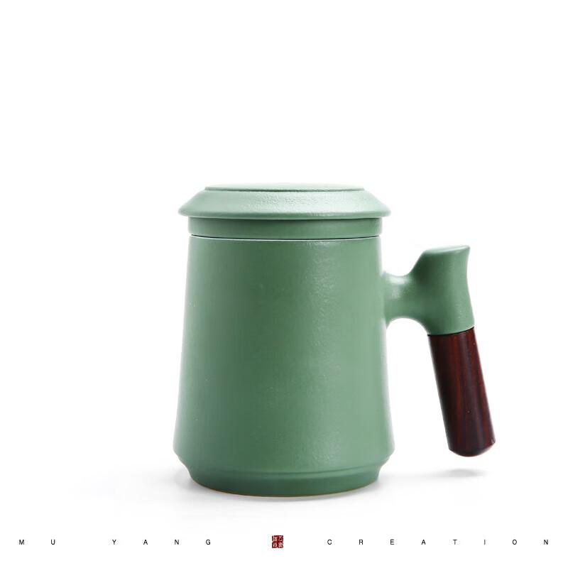 Ceramic Tea Infuser Mug with Wooden Handle