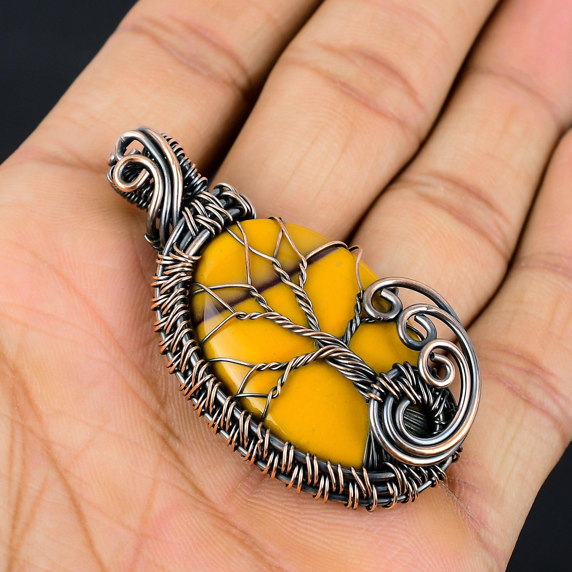 

Tree Of Life Mookaite 999 Copper Wire Wrapped Pendant Handmade Gemstone Jewelry, Gifts For Wife Brand New Pendant 2.55 Inches