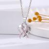 Red Ribbon Breast Cancer & AIDS Awareness Jewelry Set: Necklace, Nurse Bracelet, Badge