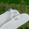 Mothers Day Sale 925 Silver Round Tanzanite Quartz Stone Promise Ring Jewelry