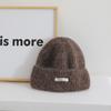 Japanese Simple Letter Pattern Labeling Knitted Hat for Women In Autumn and Winter New Warm and Thickened Cold Hat Showing A Small Face