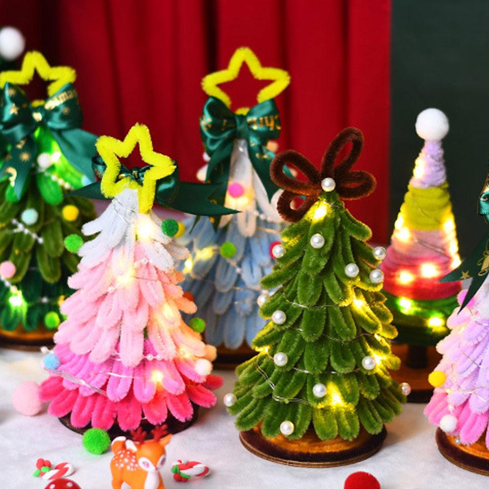 Christmas Tree 18/20cm DIY Handmade Christmas Pipe Cleaners Craft Kit Pipe Cleaners Supplies Pack Christmas Decorations Gifts