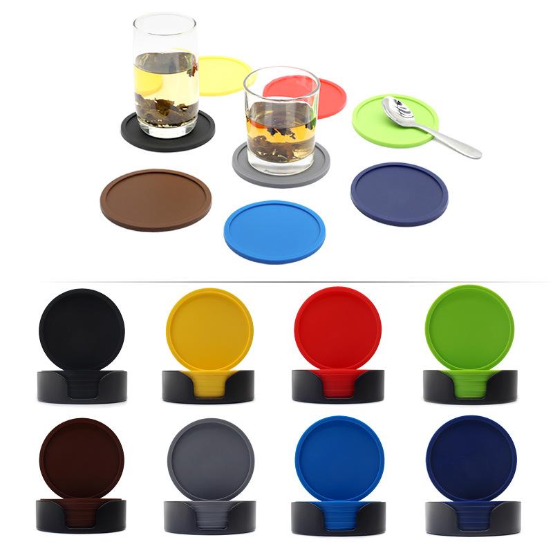 10cm Round Silicone Coasters Non-slip Insulation CushionSoft Rubber Coasters
