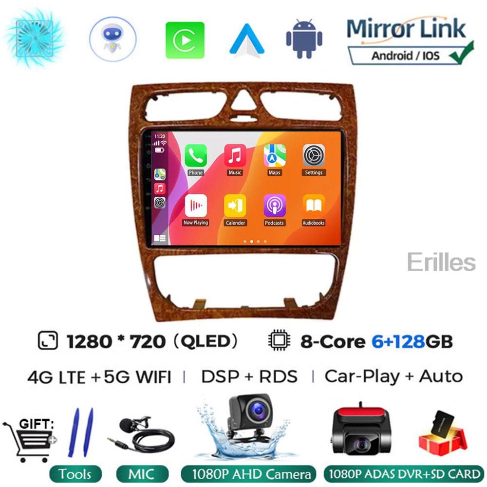 Car Radio Android 14 For Mercedes Benz C Class W203 C200 C320 C350 CLK W209 2002 - 2005 Car Stereo Multimedia Player NO DVD