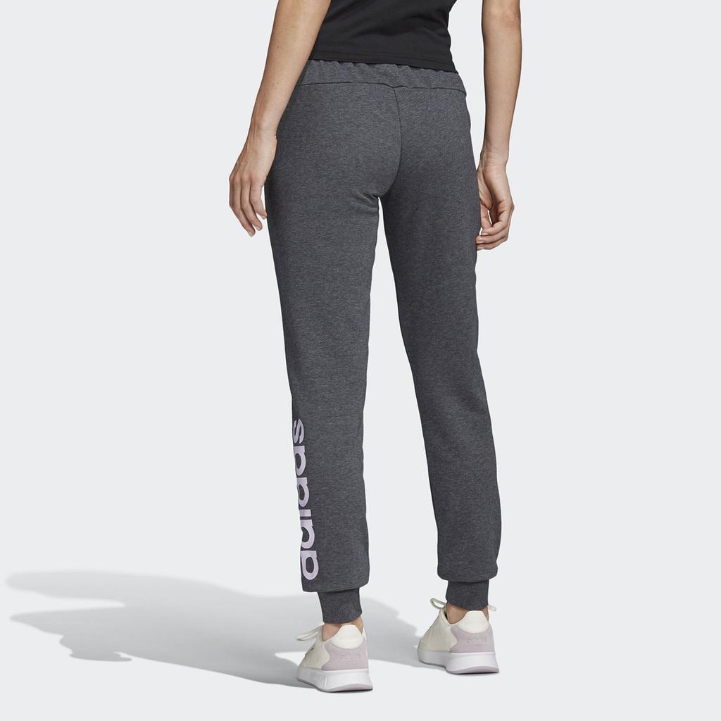 Adidas W E Lin Pant Logo Training Jogger Pants Women Bottoms Dark-Heather-Gray FM6805
