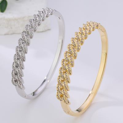 Textured Zircon Chain, Light Luxury, High-end Jewelry, Fashionable Temperament, Hollow Bracelet, Women's Bracelet