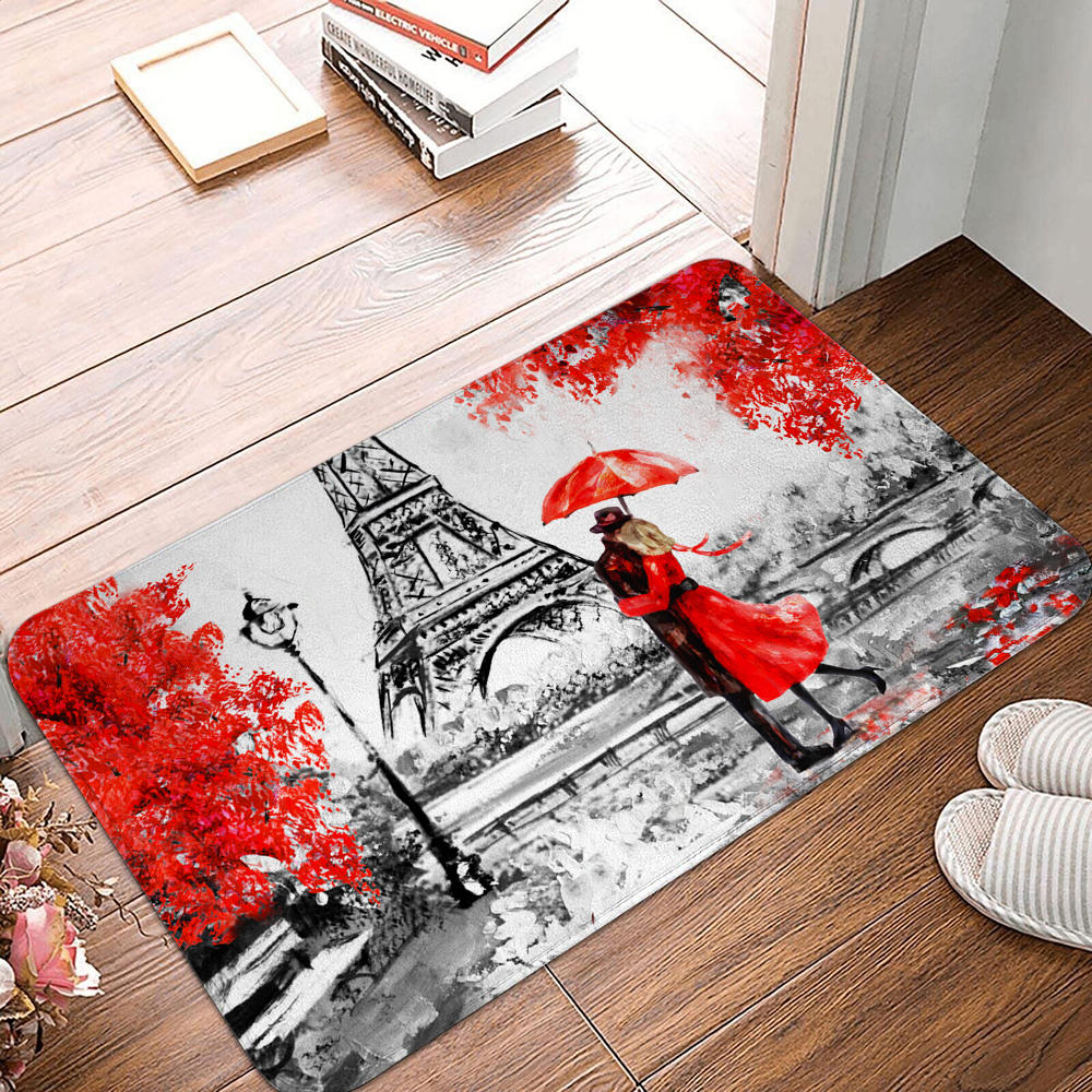 

Нескользящий коврик для дома в скандинавском стиле, ковер для домашнего декора в стиле ретро, ​​картина маслом, Париж, улица, ковер для гостиной 50x80cm