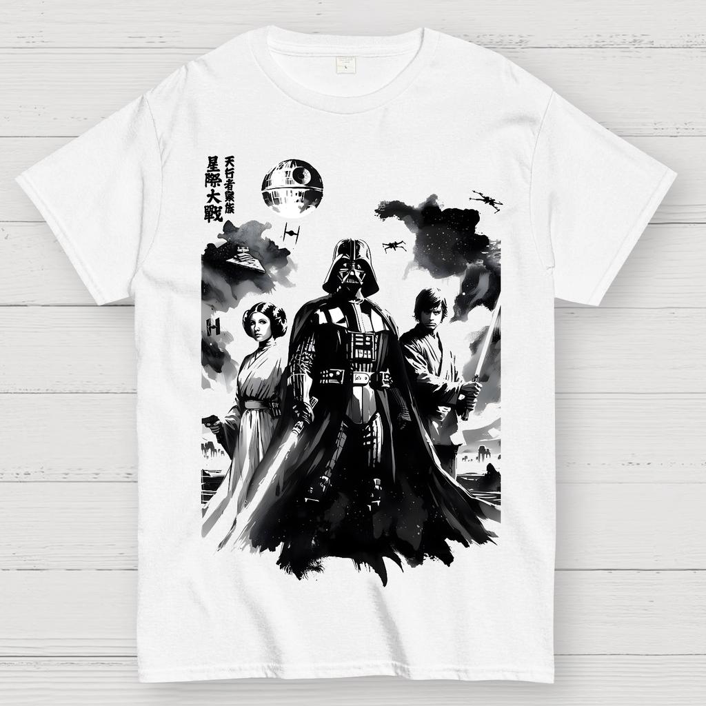 Skywalkers Sumi-e Unisex 100% Cotton Summer Casual Cool Loose T-Shirt