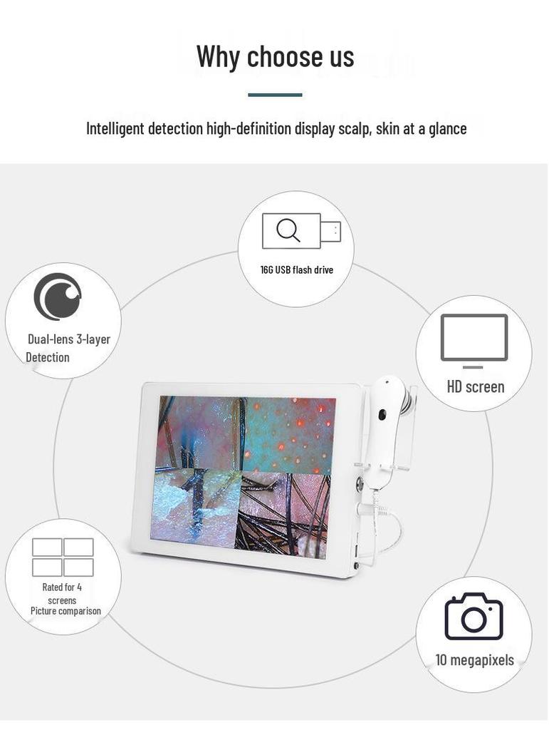 High-Definition Smart Scalp & Skin Detector with Hair Follicle Analysis