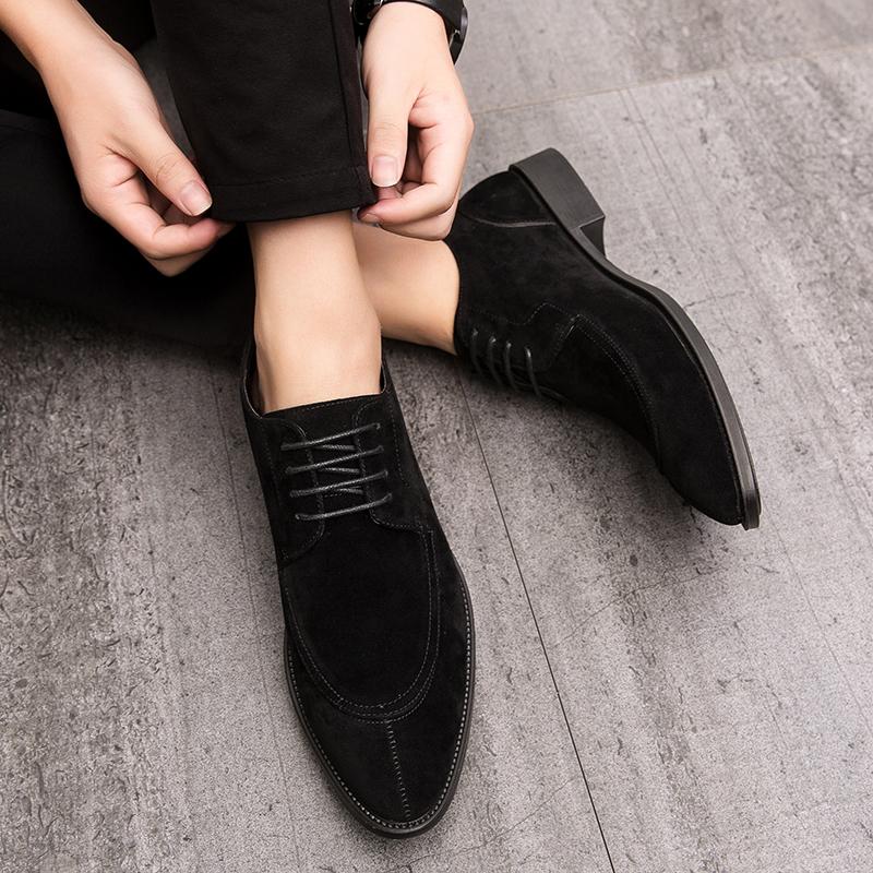 Herren Business Derby Schuhe mit Kontrastnähten Smoking Hochzeit Blazer Sattel Wildleder Schuhe