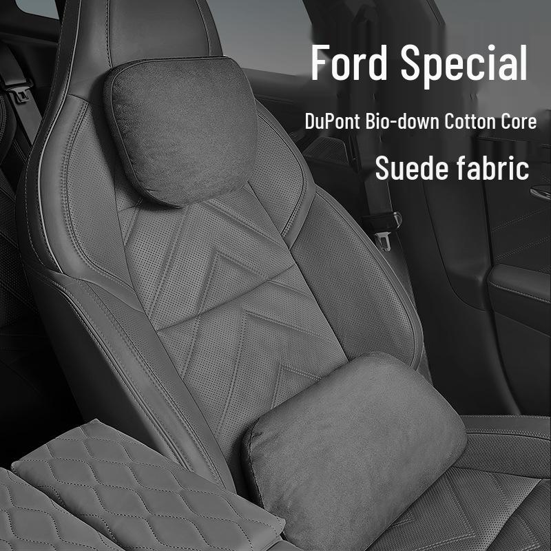 Premium Suede Headrests & Lumbar Supports for Ford Ranger, Transit, Livina