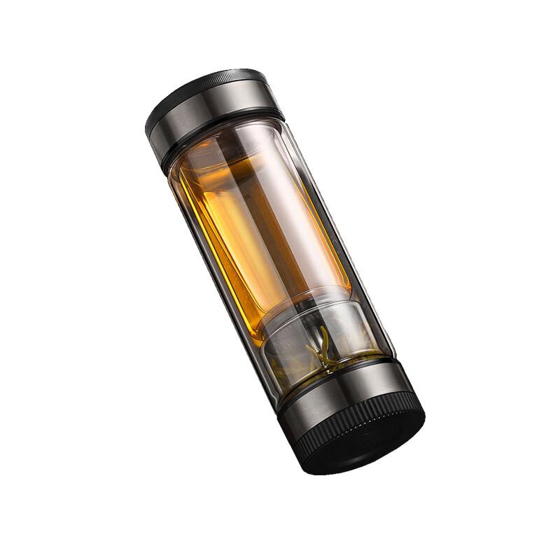 CZL-017-70D Tea-Water Separation Double-Layer Glass Infuser Bottle 380ml