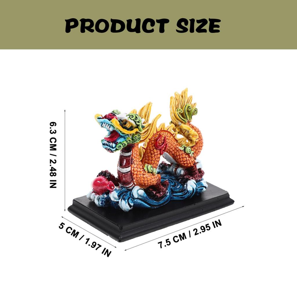 PRETYZOOM Feng Shui Eingang Tierkreis Glück Geld Glücksverbesserung Feng Shui Drache Chinesischer Tischdrache Büro-Ornament, Drache, Ornament,