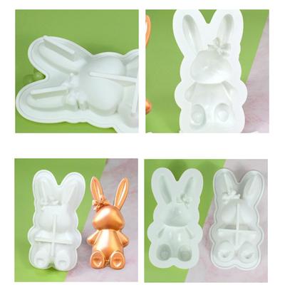 Rabbit Chocolate Fondant Candle Silicone Molds Epoxy Resin DIY Ornaments Making Soap Melt Resin Clay Home Decorations