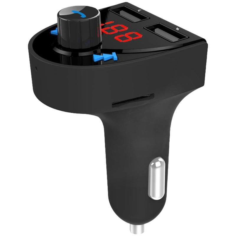 Bluetooth-compatible 4.2 FM Transmitter Car Charging Adapters Double USB Car Charger Cigarettes Lighter Adapters