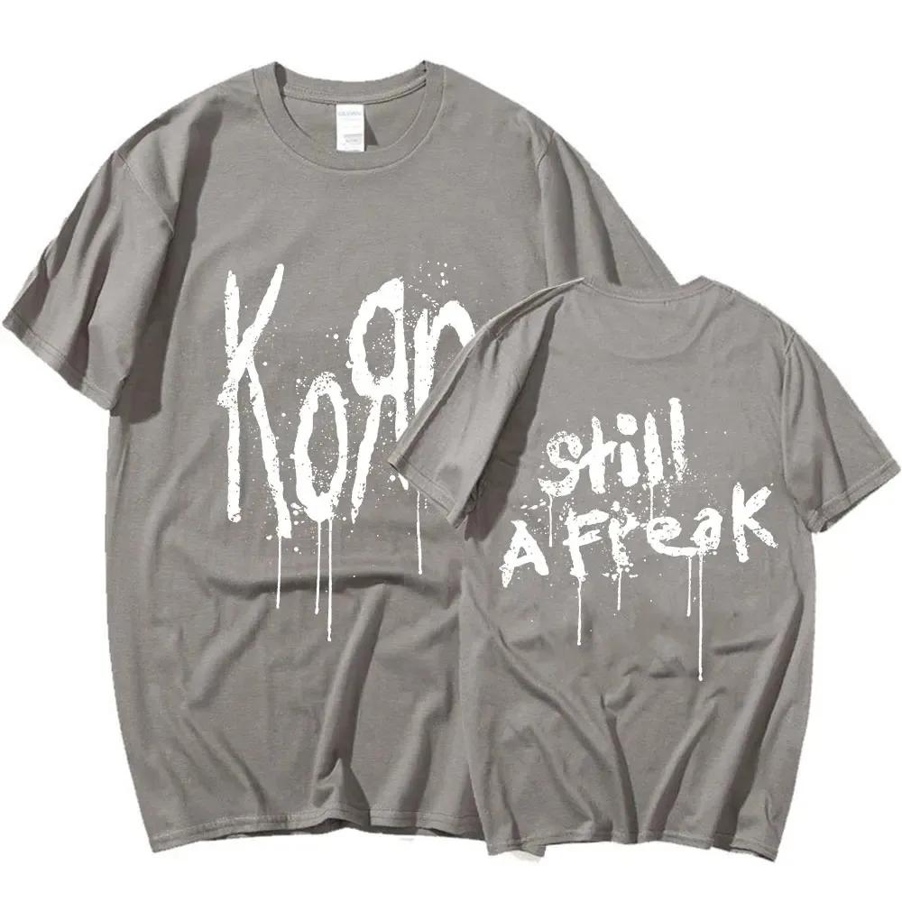 Korn Musikkonsert Rockeband VERDENSTURNÉ Bomulls T-skjorte Menn Kvinner Kortermet T-skjorte Sommer Oversized T-skjorter Topper