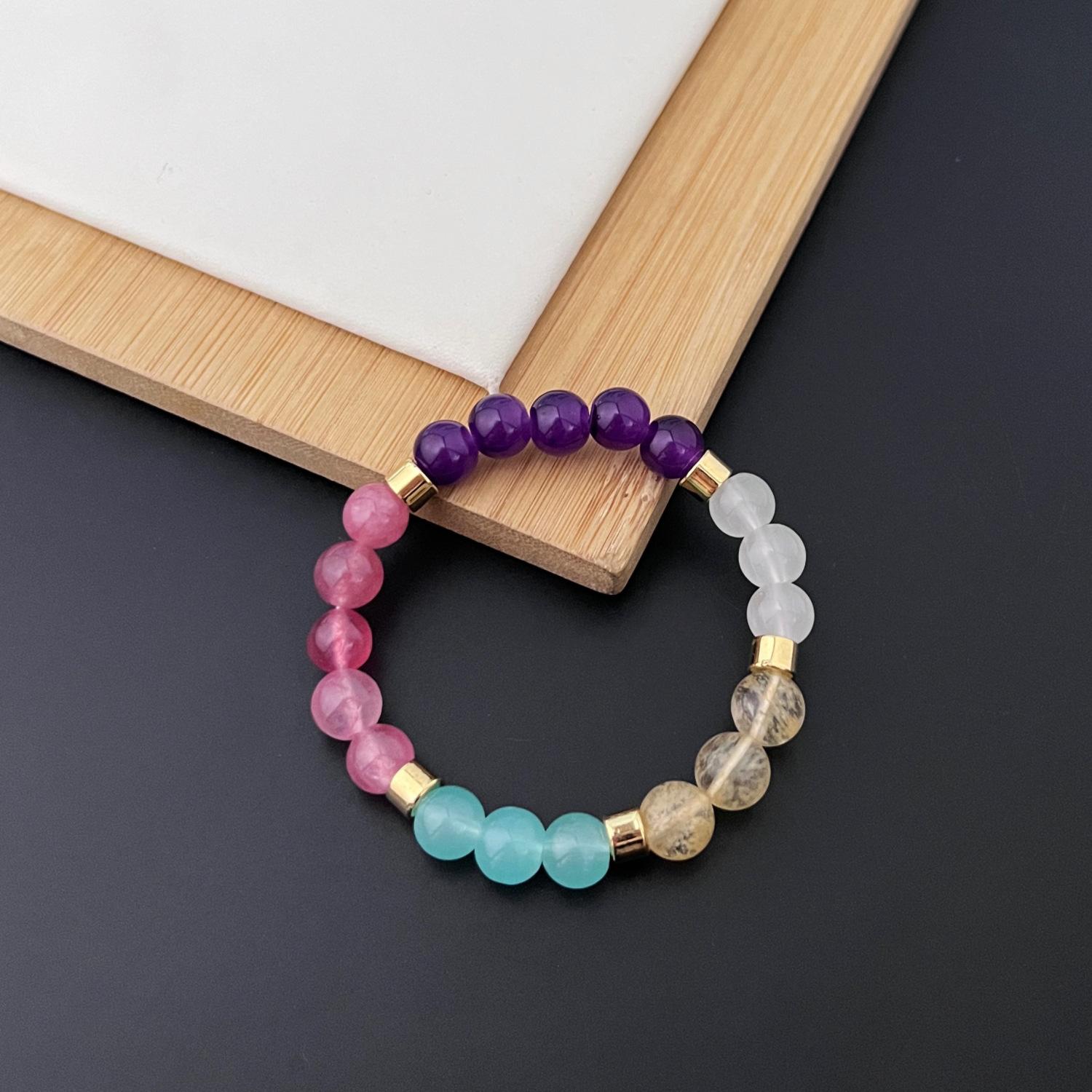 Natural Stone Bracelet For Women Premium Quality Jewelry Amethyst Yellow Crystal Beaded Bracelet Elegant Fashion Hand Accessories